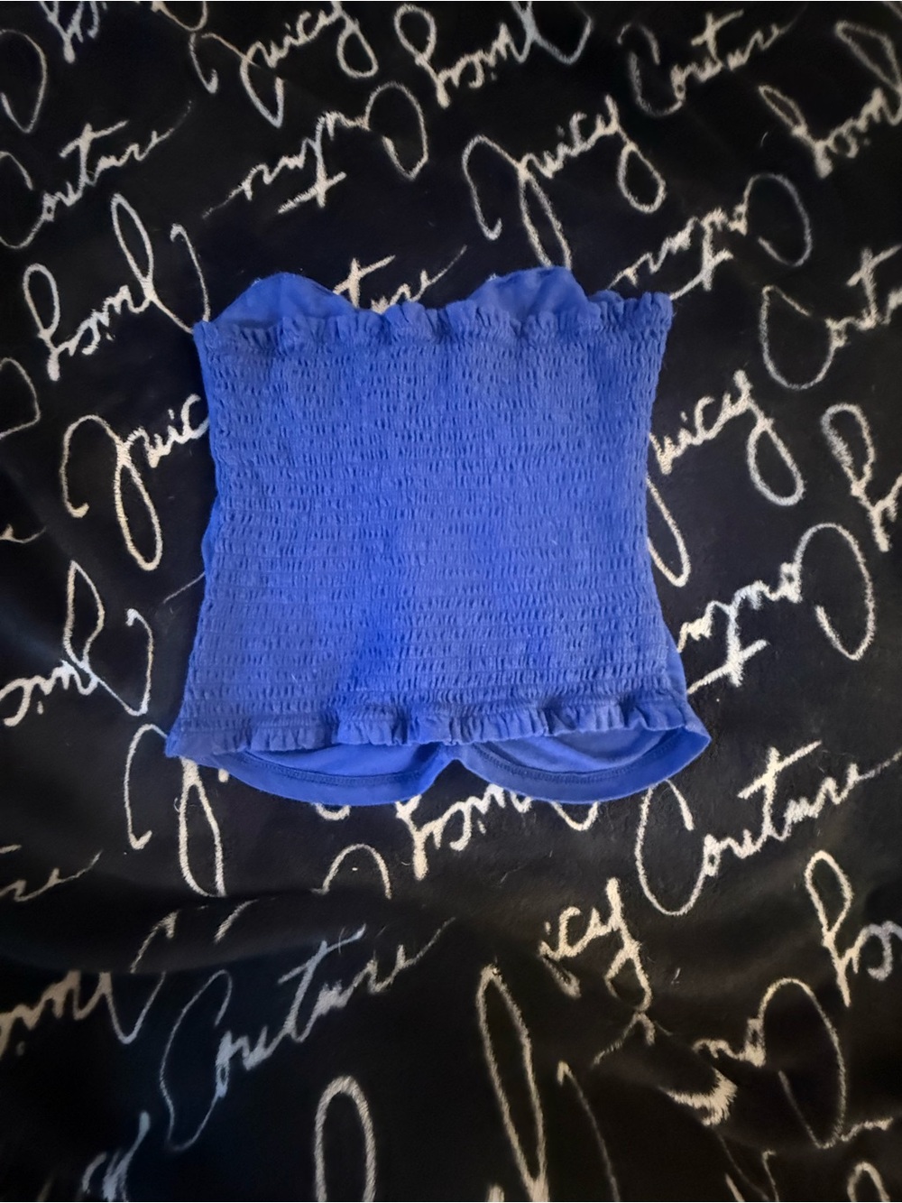 Cobalt Blue Ruched Tube Top